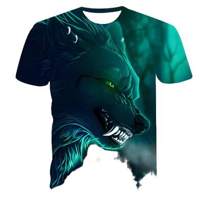 Trendy Digital Print Round Neck Men's Short Sleeve T-Shirt Casual Style for Yout-image