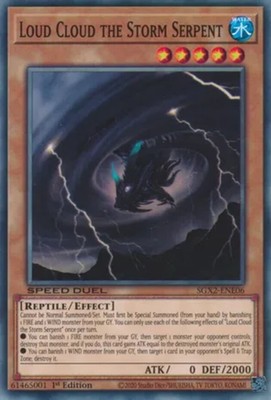 Loud Cloud the Storm Serpent - SGX2-ENE06 - Common - 1st Edition - Near Mint-image
