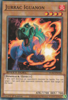 YUGIOH CARD JURRAC IGUANON SGX2-ENC06 1ST EDITION-image