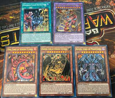 YUGIOH GX Sacred Beast God 5 card set! URIA HAMON RAVIEL ARMITYLE ULTRA RARE NM-image