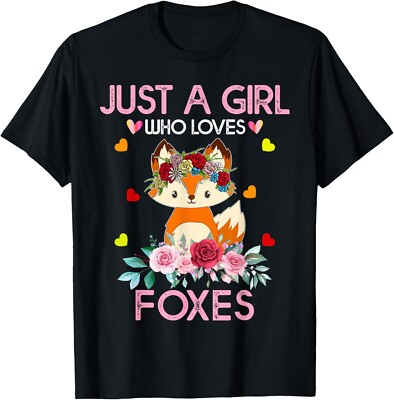 Fox Tee For Kids Women Girls, Just A Girl Who Loves Foxes T-Shirt-image