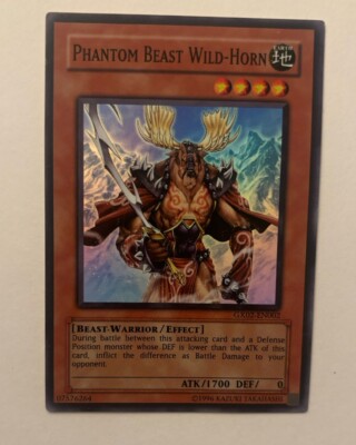 YuGiOh Phantom Beast Wild Horn Super Rare GX02-EN002 LP Holo Unlimited-image