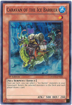 Yu-Gi-Oh Card - HA03-EN021 - CARAVAN OF THE ICE BARRIER (super rare holo) - NM/M-image