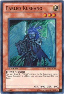 Yu-Gi-Oh Card - HA02-EN034 - FABLED KUSHANO (super rare holo)  - NM-image