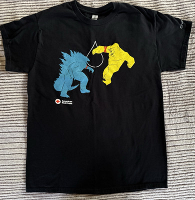 Godzilla X Kong New Empire  T-shirt. Black Youth Size Med.  American Red Cross-image