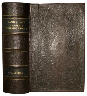 1859 FARM FAMILY GARDEN RURAL HOME MANUAL COOKBOOK HORSE COW BEES FRUIT ANTIQUE-image