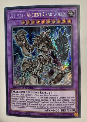 YuGiOh Ultimate Ancient Gear Golem SGX1-END21 Secret Rare 1st Edition-image