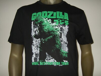 New Men's Godzilla Kaiju King Of The Monsters Movie World Destruction Tour Shirt-image