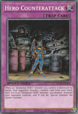 YUGIOH CARD HERO COUNTERATTACK SGX2-ENA20 1ST EDITION COMMUN-image