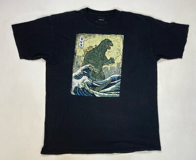 Godzilla Movie Graphic T-shirt Men Large Oversized Black Short Sleeve-image
