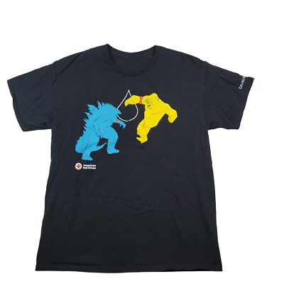 Godzilla x Kong Movie Promo T-Shirt Men's Sz M Black Graphic Give Blood-image