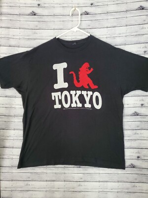 I Heart Godzilla Tokyo T Shirt Mens SZ XL Licensed Toho Pop Culture Movie Black-image