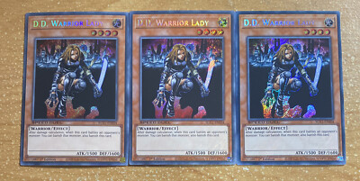 🔥3x Yugioh D.D. WARRIOR LADY SECRET RARE SGX1-ENE04 NM PLAYSET SPEED DUEL NM-image