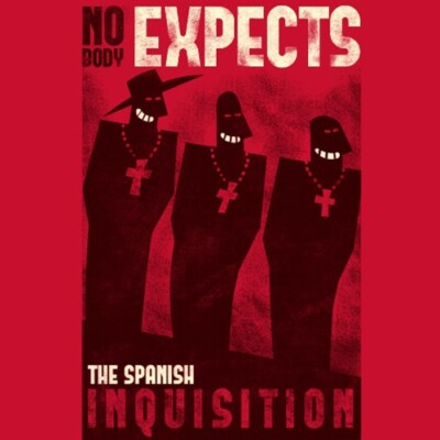 MONTY PYTHON's Flying Circus Nobody Expects Them SPANISH INQUISITION T-Shirt NEW-image