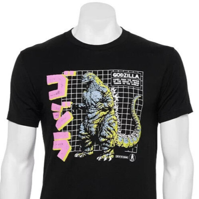 GODZILLA Comes From the Ocean To Bring Terror T SHIRT Adult XXL 2X Black Cotton-image