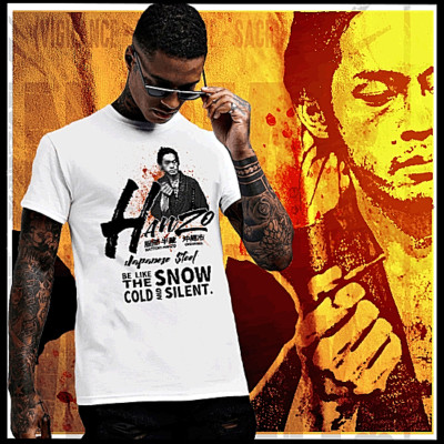 Samurai T-Shirt deadly warrior with sword Bushido Code Japanese steel snow quote-image