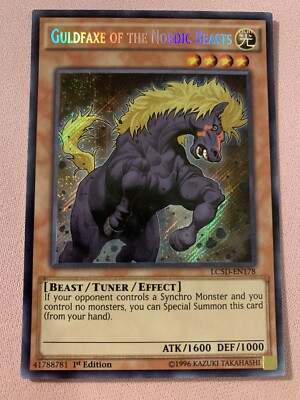Yu-Gi-Oh! Guldfaxe of the Nordic Beasts LC5D-EN178 Secret Rare 1st Ed Near Mint-image