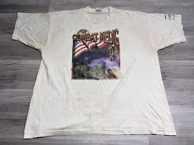 Vintage Combat Medic T-Shirt AMEDD Army Medical Department Museum Thrashed Sz XL-image