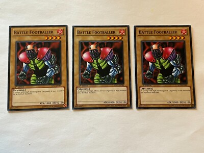 3 Battle Footballer 5DS3-EN001 3 x3 Yugioh Yu Gi Oh! Playset 1st Edition-image