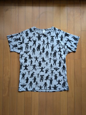 Super Rare Rare Vintage T shirt Made in America Silhouette Godzilla Ultraman Gre-image