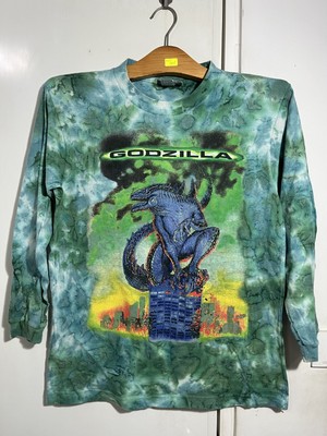 Vintage 90's Godzilla Film Movie Promo T Shirt Tie Dye Long Sleeve-image