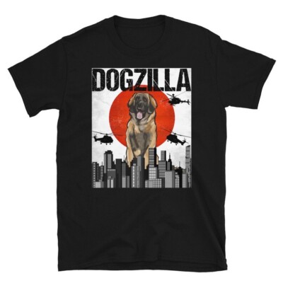 Funny Leonberger Dogzilla, Vintage Japanese Dog Godzilla Gift, Gildan Softsty...-image
