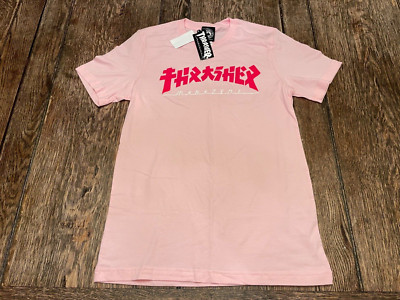 nwt THRASHER women's M medium pink Grl Godzilla shirt Skateboarding punk WOW-image