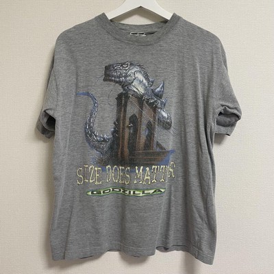 Godzilla 90s Vintage T-Shirt Gray XL Anime Movie Used-image