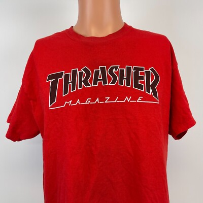 Thrasher Magazine Godzilla Logo Official T Shirt Skateboarding Size L-image