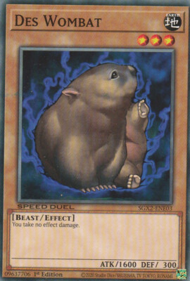 YUGIOH CARD DES WOMBAT SGX2-ENE03 1ST EDITION-image