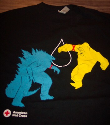 GODZILLA KONG The New Empire Movie Red Cross Promo T-Shirt Mens XL-image