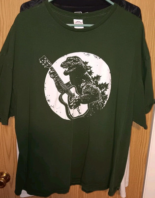 Guitar T Shirt Vintage Godzilla Acoustic Guitar Size 3XL See Description -image