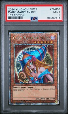 YUGIOH PSA 9 Dark Magician Girl MP24-EN009 QCR 1st Edition (stock Image)-image