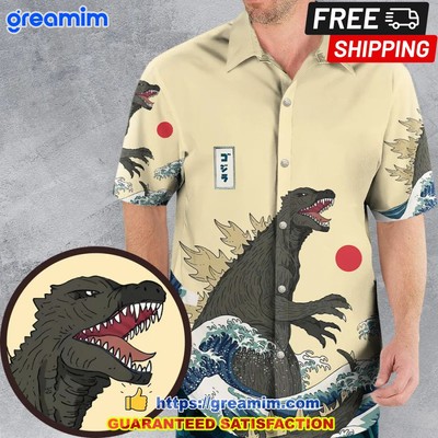 The Great Godzilla off Kanagawa Hawaiian Shirt-image