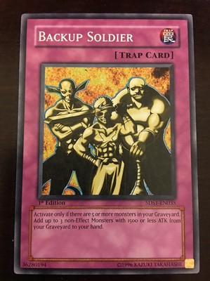 5DS1-EN035 Yugioh! BACKUP SOLDIER 1st Edition TRAP CARD Near Mint x1-image
