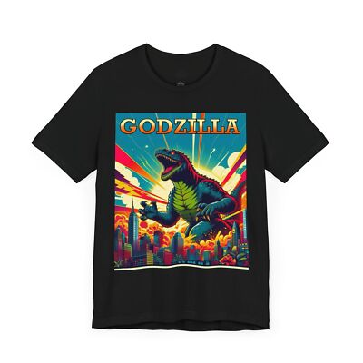Godzilla Graphic Tee Vintage Unisex T-Shirt Gift Anime Lovers Shirt Casual Movie-image