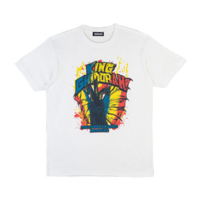Godzilla T-shirt feat.STUDIO696 King Ghidorah NG color pattern white TOHO Japan-image