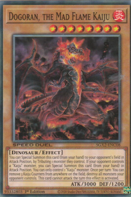 YUGIOH CARD DOGORAN THE MAD FLAME KAIJU SGX2-ENC08 1ST EDITION-image