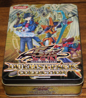 Yugioh 5DS Duelist Pack (Gold) Collection Empty Card Collectible Tin Slight Dent-image