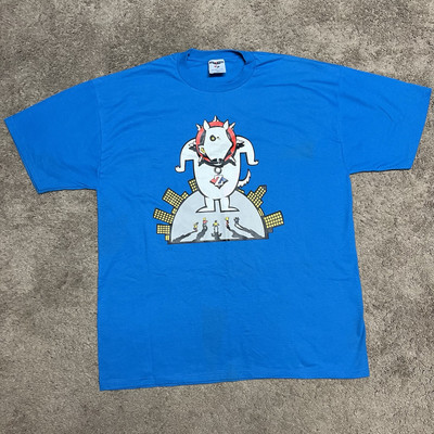 Vintage Jerzees Company Logo Promo T Shirt Dog Mens XL 90s Made in USA Godzilla-image
