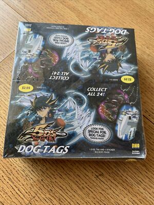 Rare Vintage Yugioh 5DS Dog Tags Display Box (12 Packs) Collector foil stickers-image