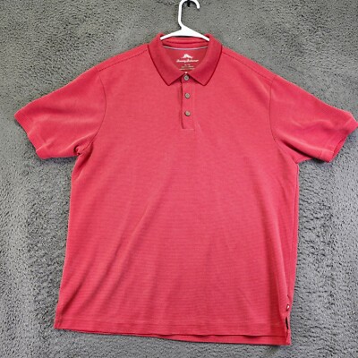 Tommy Bahama Polo Shirt Striped Short Sleeve Casual Top Red XL-image