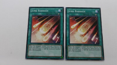 2x JUNK BARRAGE SPELL CARD  1ST EDITION LC5D-EN044  COMMON YUGIOH  NM / UNPLAYED-image