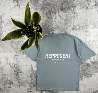 Represent Clo. Owners Club Blue Rap Hip Hop Graphic Cotton Jersey T Shirt Tee-image