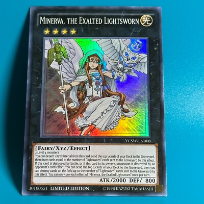 Yugioh Minerva The Exalted Lightsworn YCSW-EN008 Super Rare Prize Card NM-image
