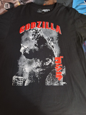 100%cotton Men’s Black Godzilla King Of Monsters T Shirt Size Large -image