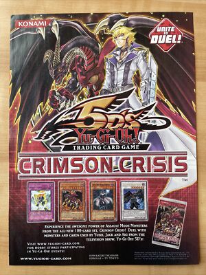 2008 YUGIOH CRIMSON CRISIS 5DS RARE BOOSTER CARD PACK POSTER PRINT AD Yu-Gi-Oh-image