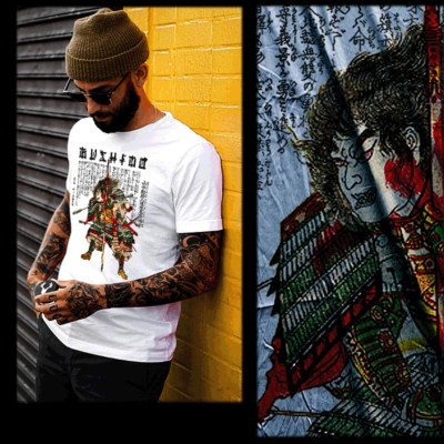 Samurai T-Shirt deadly warrior with sword Bushido Code Japanese Ronin staff-image
