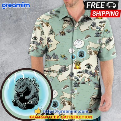Godzilla Battle History 1954  1975 Unisex Hawaiian Shirt-image