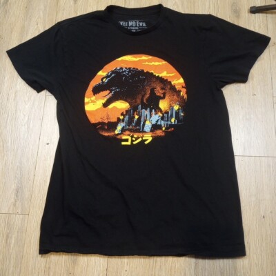 Godzilla Graphic T Shirt Men's Medium Short Sleeve Used Black-image